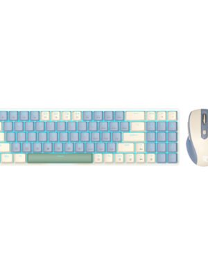 Redragon BS8772 Wireless Keyboard and Mouse Combo - Cream/Blue