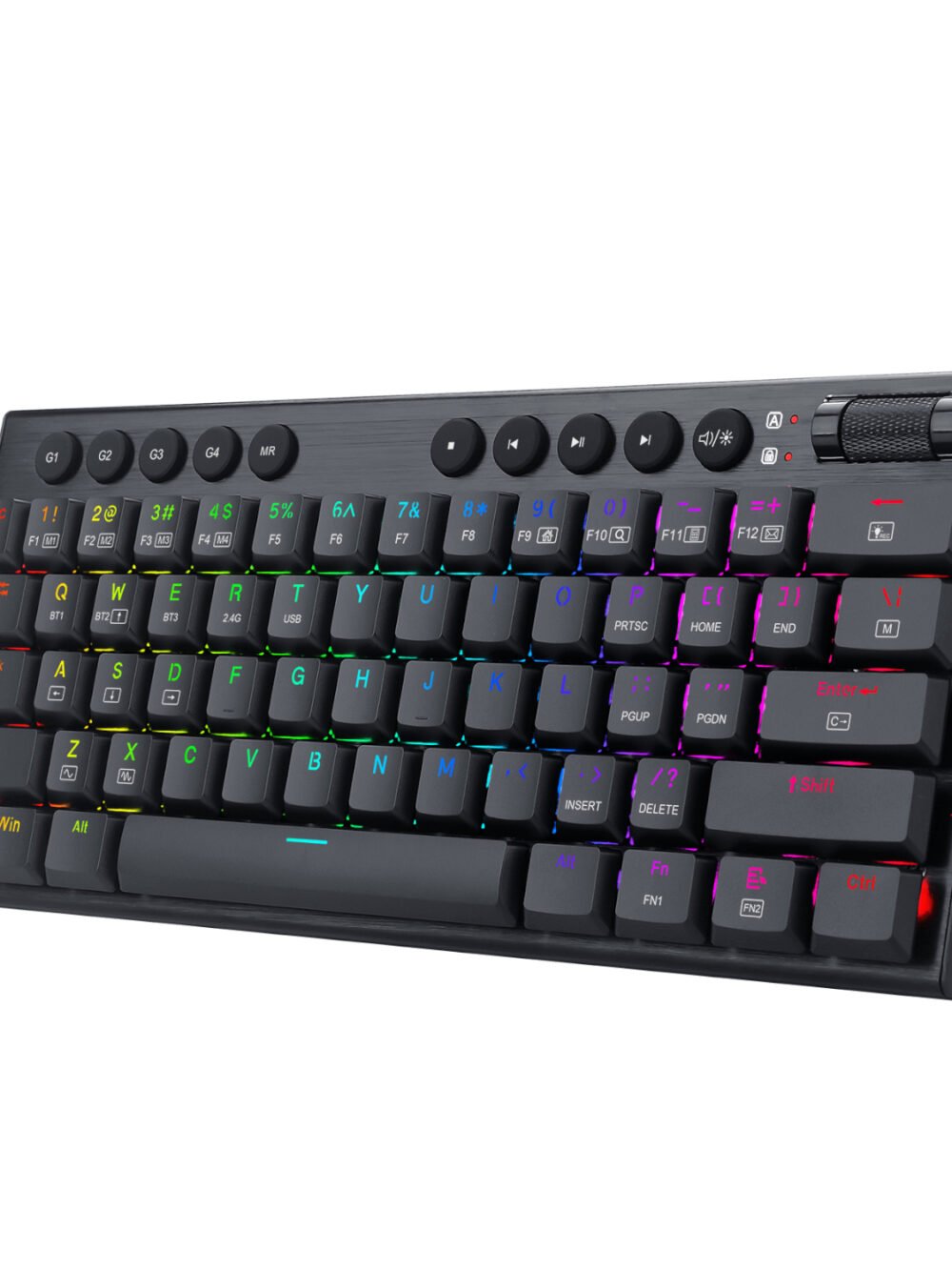 REDRAGON Horus Mini 61Key Red Switch RGB Low Profile Gaming Mechanical Keyboard - Black