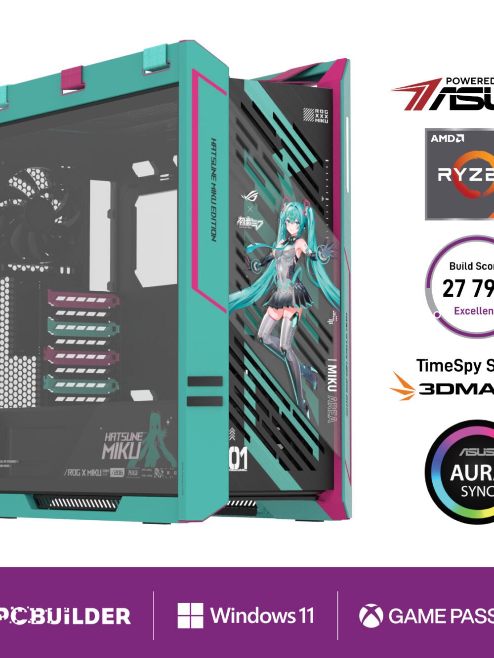 PCBuilder Ryzen 7 9800X3D ASUS X MIKU Windows 11 Gaming PC