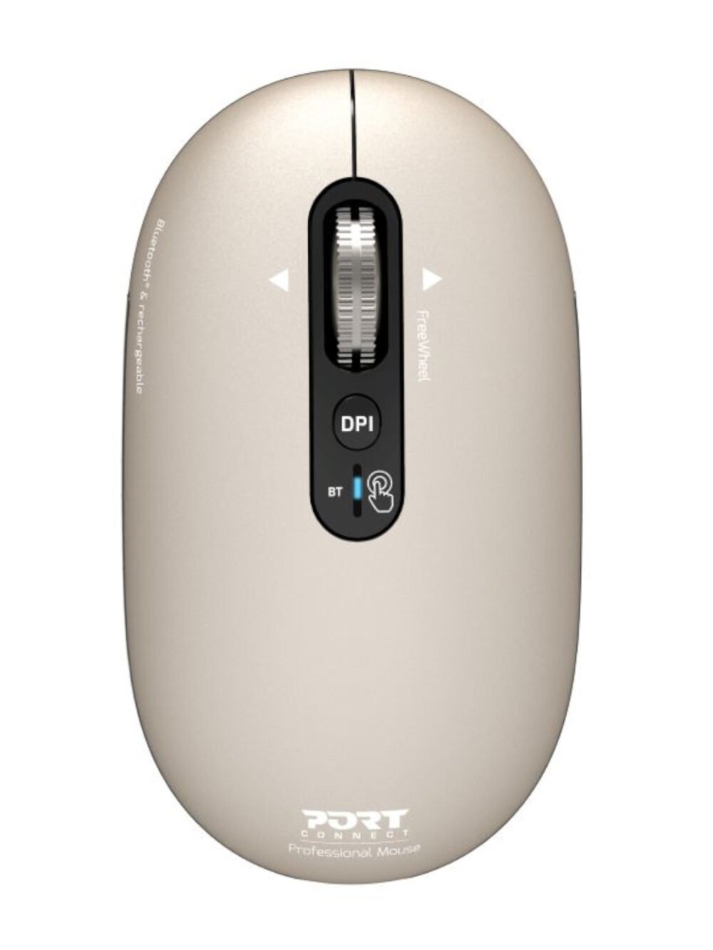 Port Connect PURE MAC Rechargeable Wireless and Bluetooth Mouse - Pearl