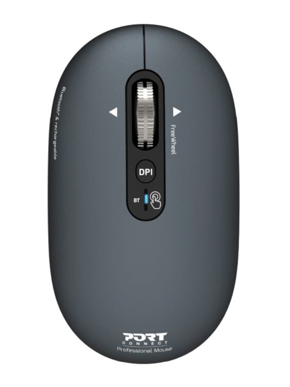 Port Connect PURE MAC Rechargeable Wireless and Bluetooth Mouse - Shadow