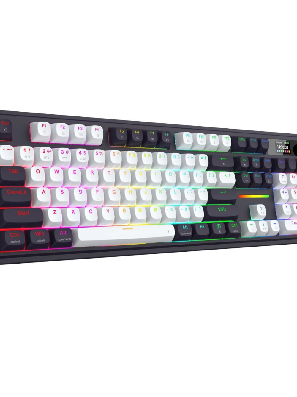 Redragon K762WB-RGB-PRO LCD Full-size Gasket Mechanical Keyboard - Black