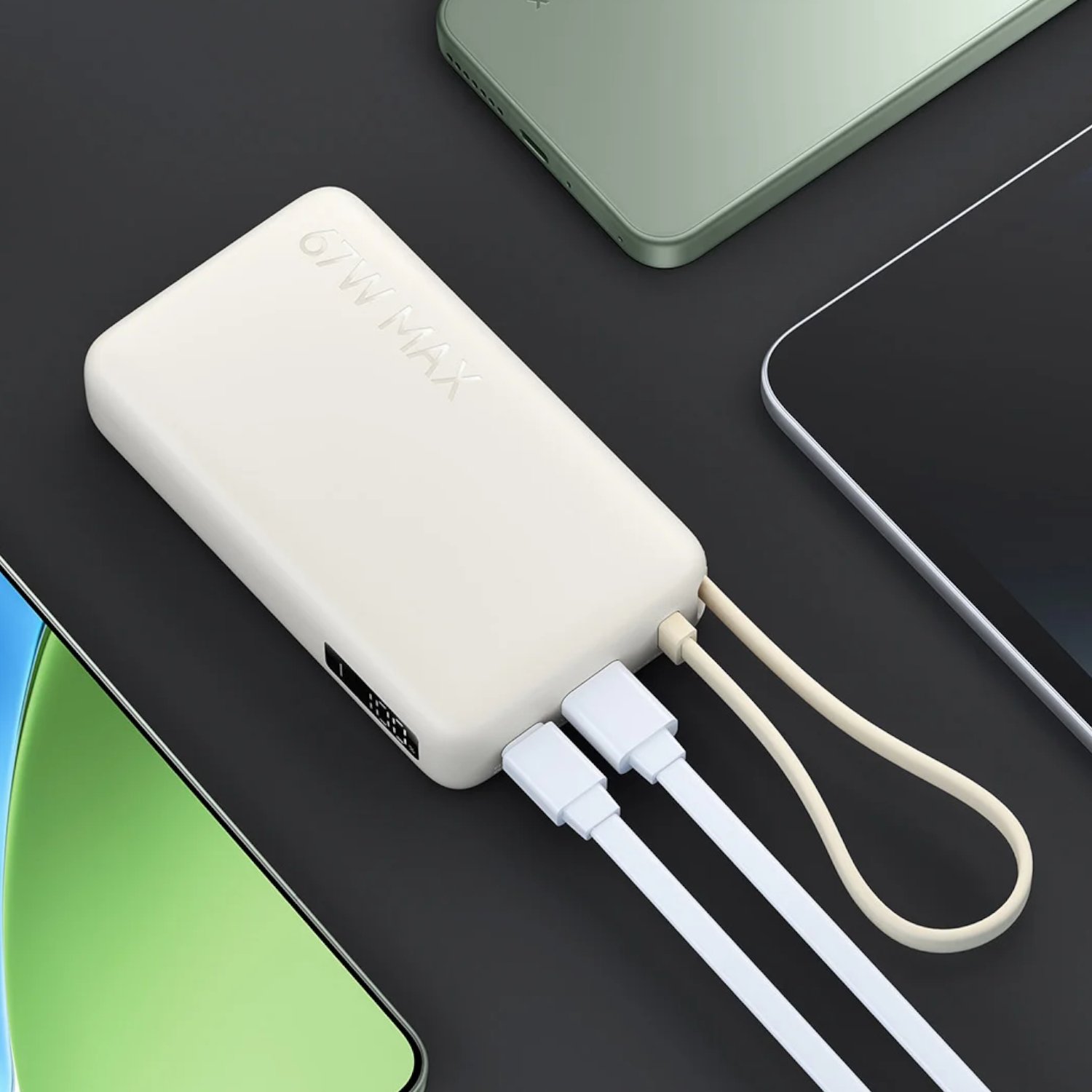 Xiaomi 67W Power Bank 10000 (Integrated Cable) - Tan - Image 6