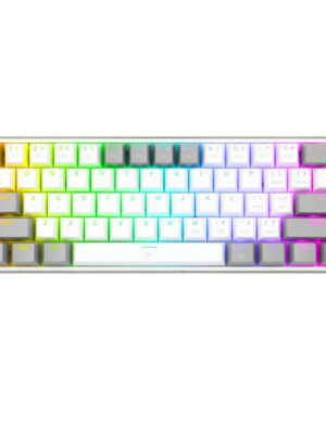 Redragon K617 FIZZ 60% Wired RGB Gaming Keyboard - White/Grey