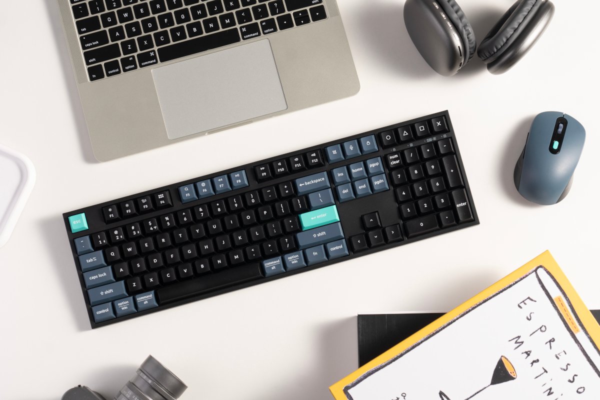 Keychron B36 100% Layout Wireless Keyboard and Mouse Combo – Black/Green - Image 3