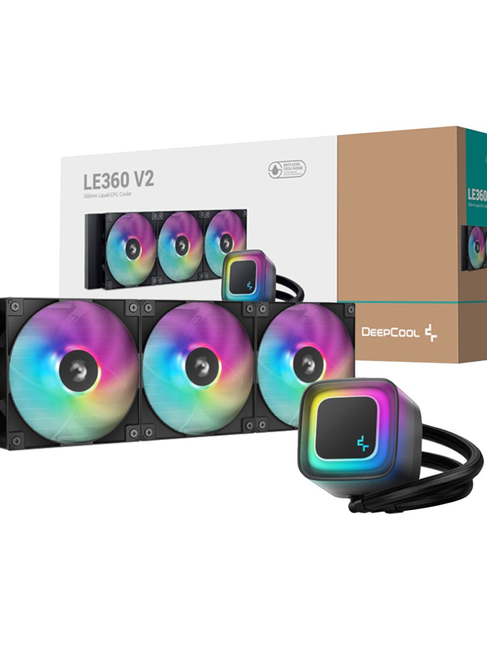 DeepCool LE360 V2 ARGB 360mm AIO Liquid Cooler - Black