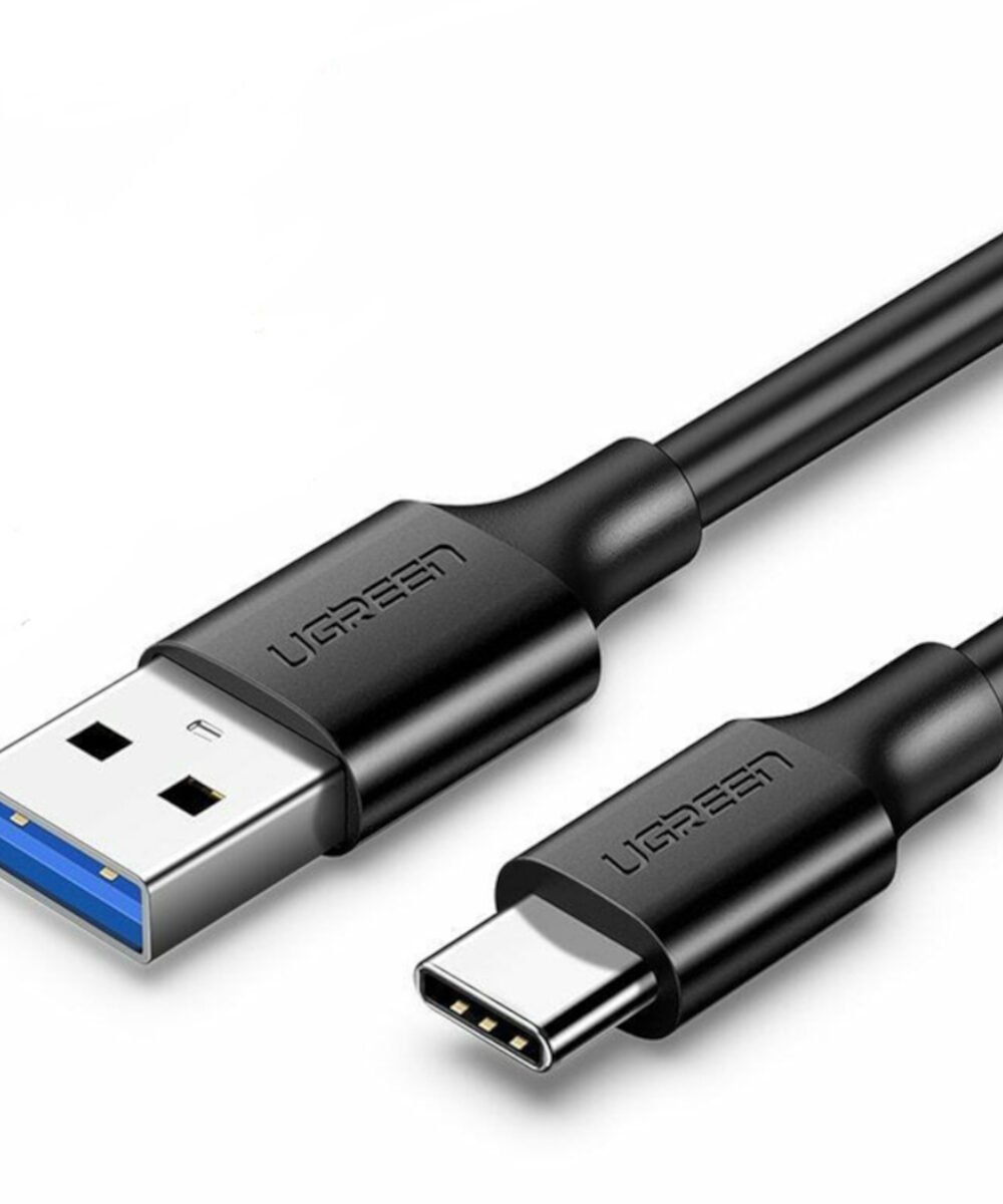 UGREEN Type-C to USB 3.0 Cable 2m – Fast Charging 3A, 5Gbps Sync – Black