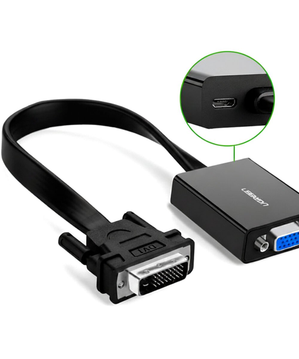 UGREEN DVI-D 24+1 to VGA Active Video Adapter (Male to Female) – Black