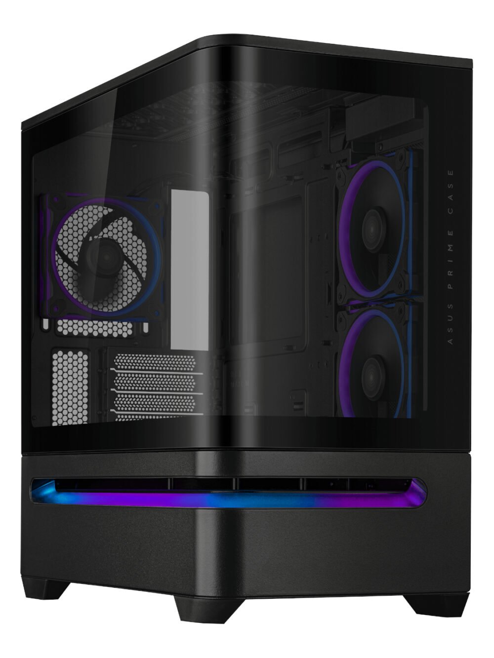Asus Prime AP202 ARGB Curved Tempered Glass Micro-ATX Chassis – Black