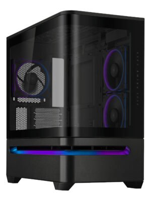 Asus Prime AP202 ARGB Curved Tempered Glass Micro-ATX Chassis – Black