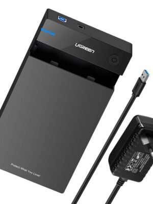UGREEN 3.5" SATA Hard Drive USB 3.0 Enclosure 5Gbps – Black