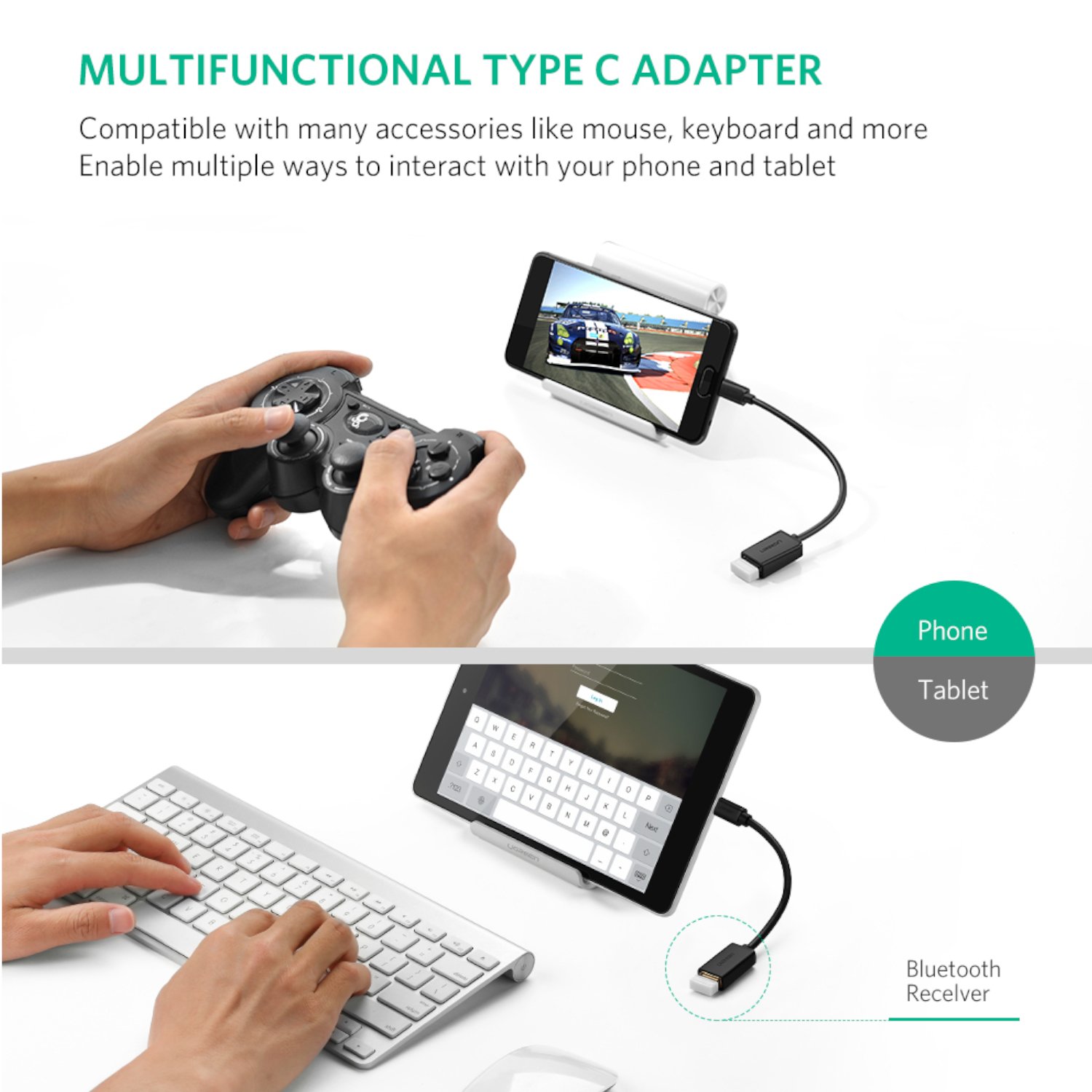 UGREEN Type-C to USB-A Adapter (Male to Female, 15cm)– Black - Image 5