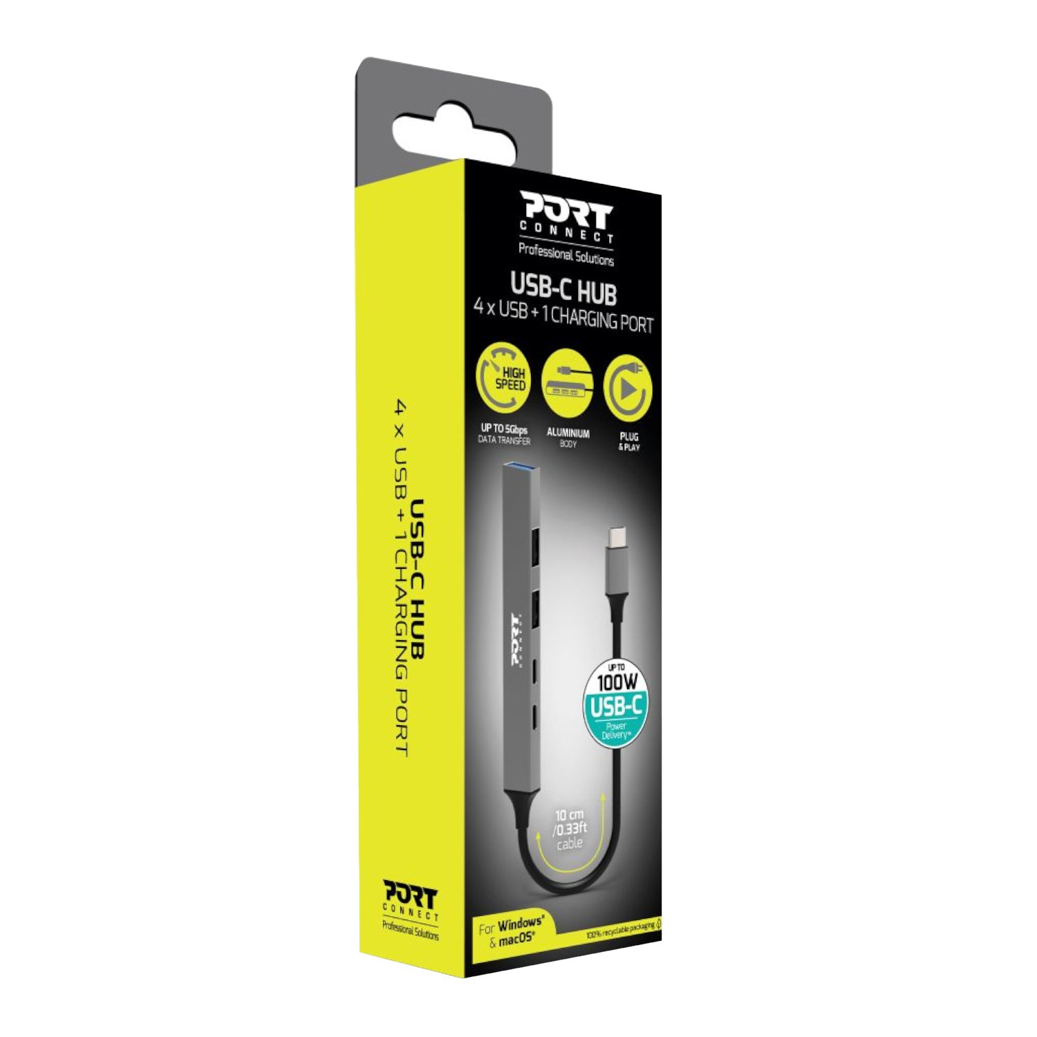 Port USB Type-C Hub 4 x USB + 1 x Charging Port - Image 4