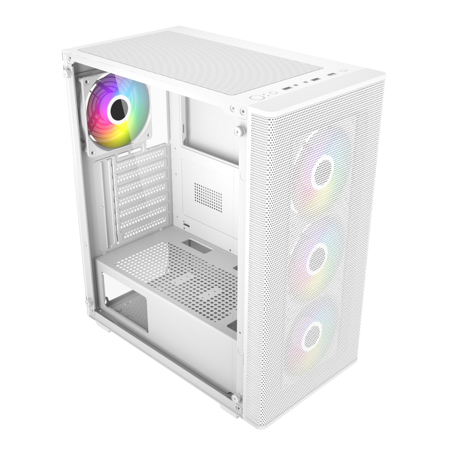 FSP M220 ATX Mid Tower Gaming Chassis - White - Image 4