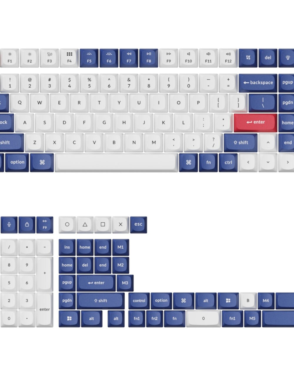Keychron Double-Shot PBT OSA Keycap Set - Blue and White
