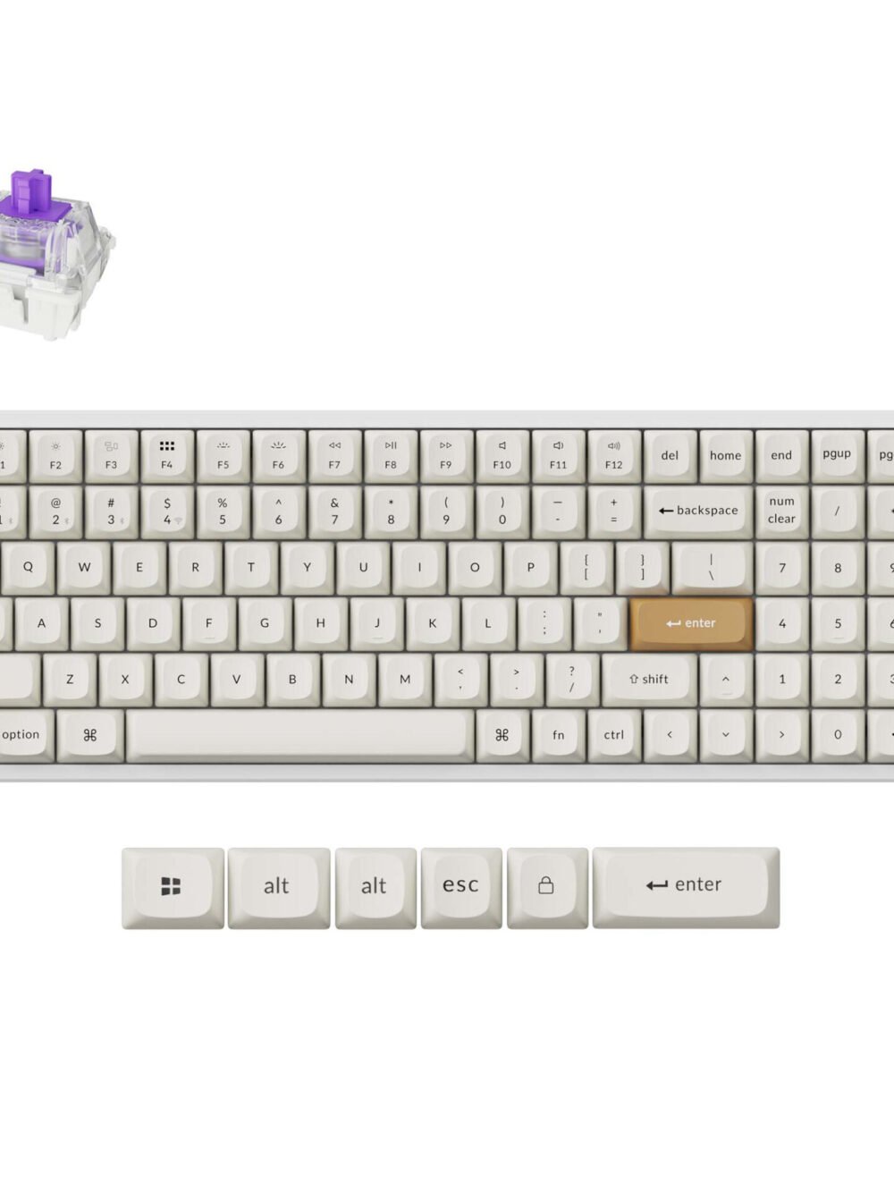 Keychron K4 HE 96% Magnetic Switch Hot-Swap RGB Wireless Keyboard – White (Wood + Aluminium)