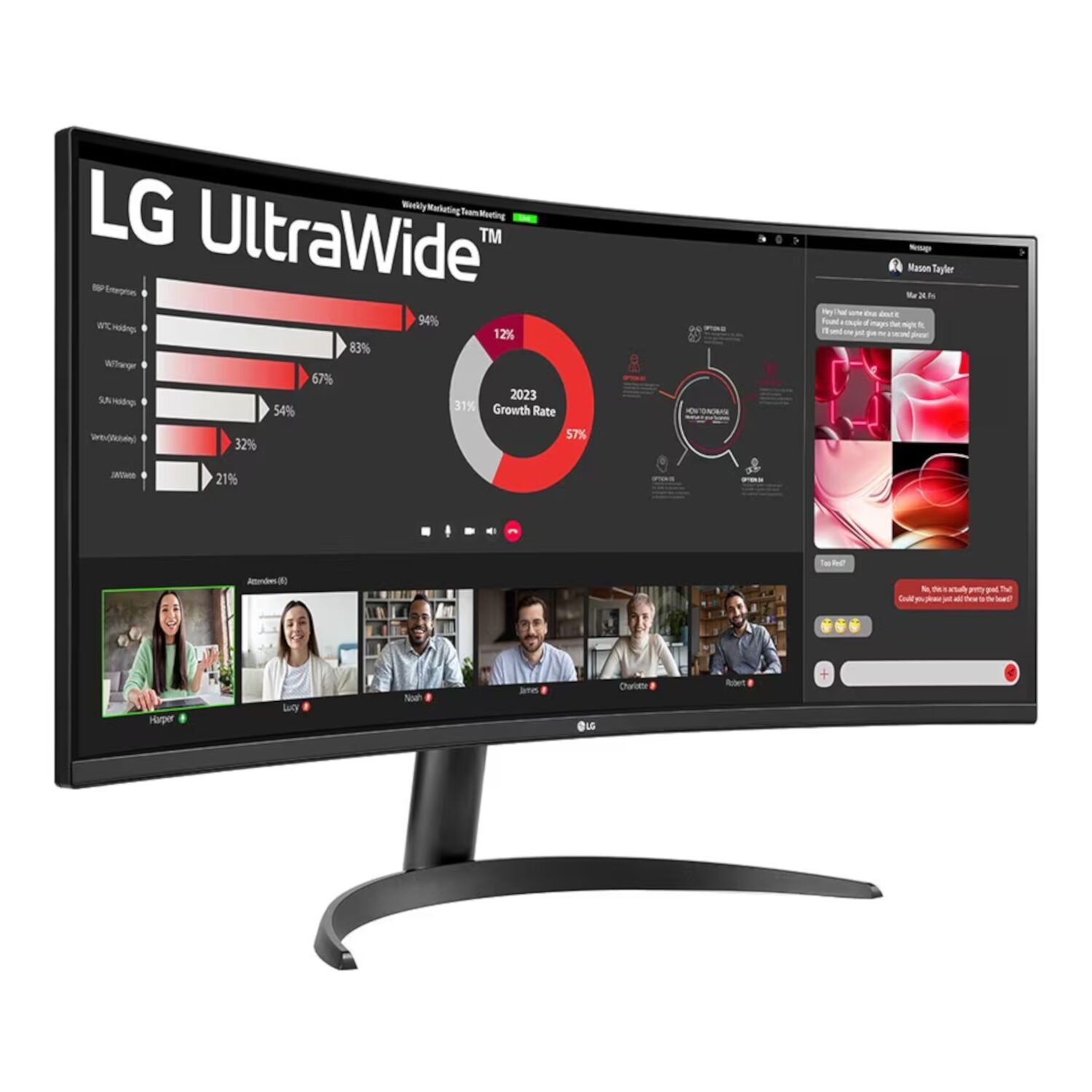 LG UltraWide 34" QHD VA Curved Monitor 100Hz - Image 3