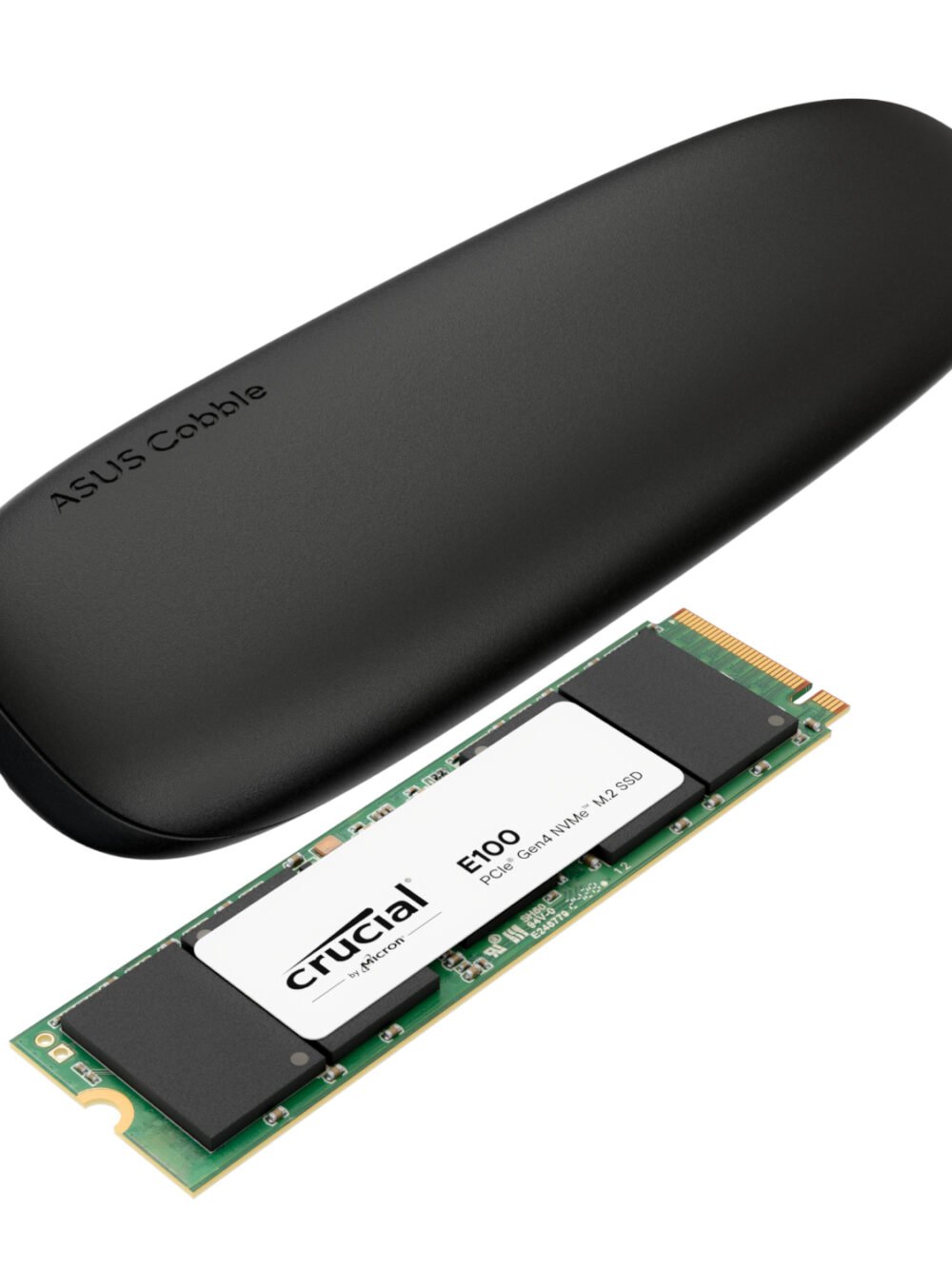 Asus Cobble M.2 SSD Type-C Enclosure and Crucial E100 1TB NVMe Bundle - Black