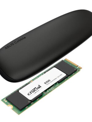 Asus Cobble M.2 SSD Type-C Enclosure and Crucial E100 1TB NVMe Bundle - Black