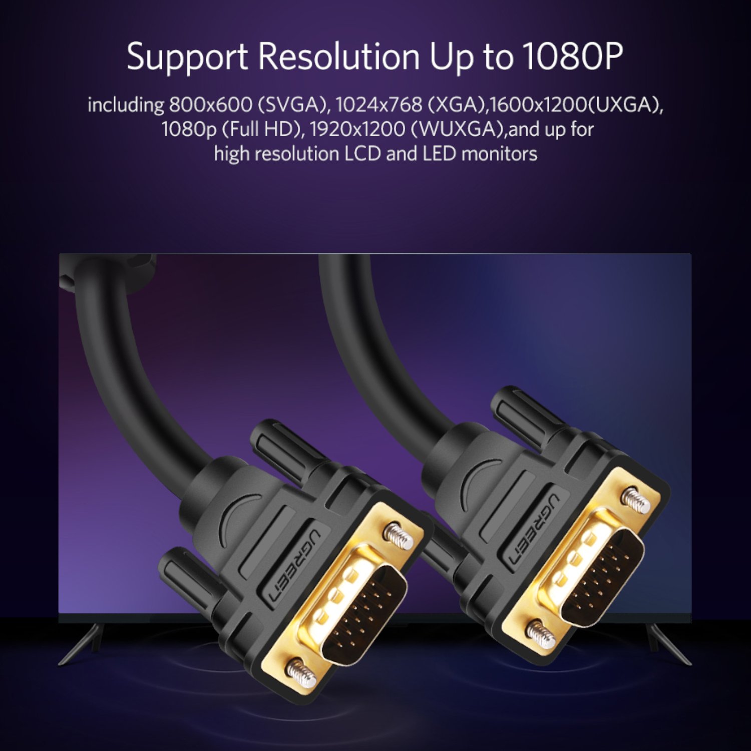 UGREEN VG101 VGA Male to Male Cable 3M - Image 5
