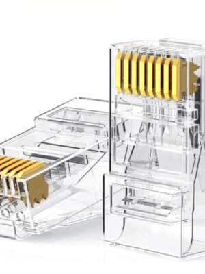 UGREEN Cat6 RJ45 Modular Plugs (50 Pcs)–Transparent with Gold Contacts
