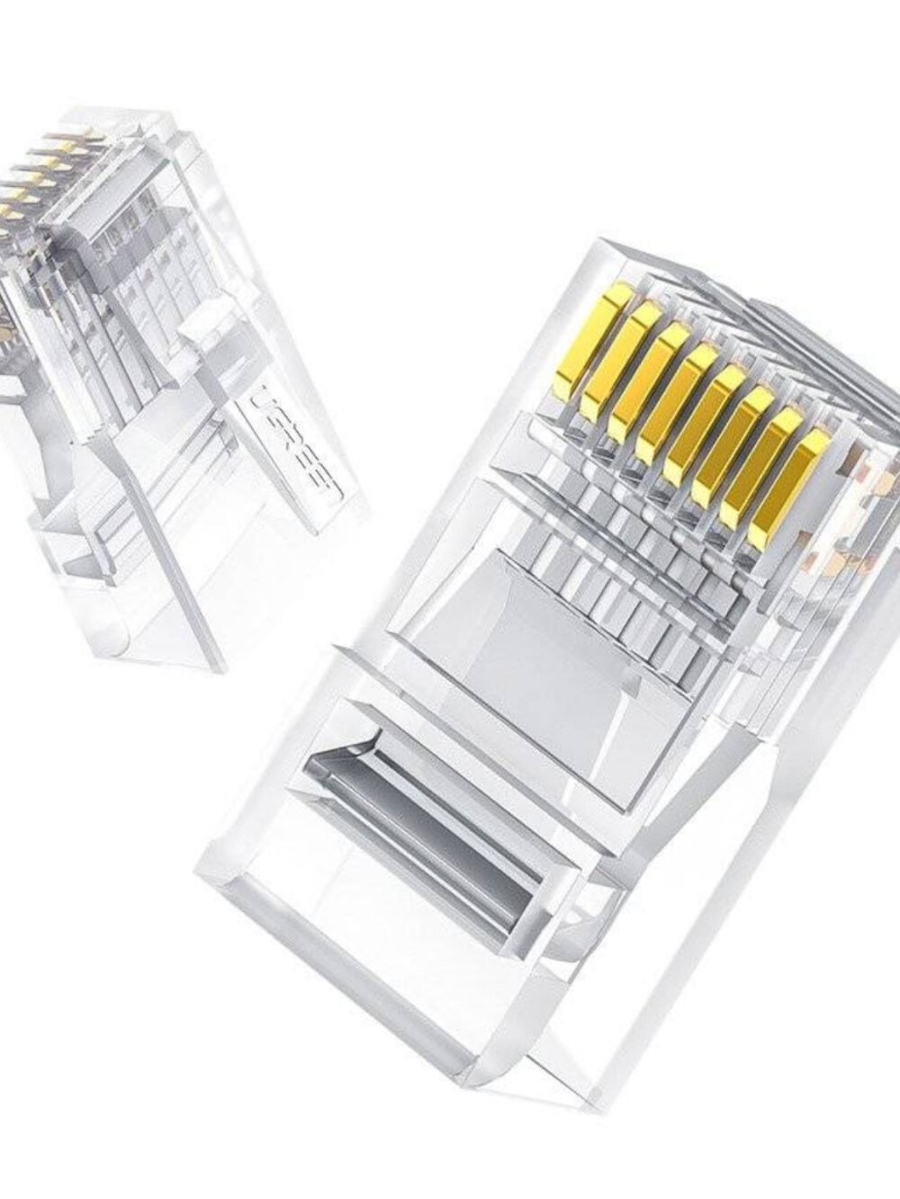 UGREEN Cat6 RJ45 Modular Plugs - Transparent with Gold Contacts (10 Pieces)