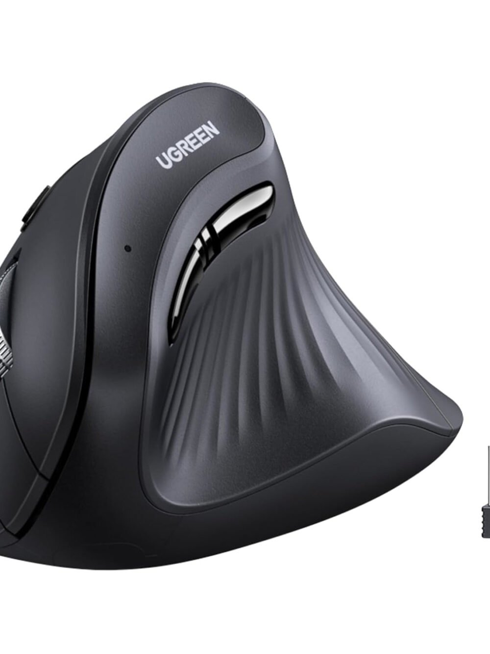 UGREEN Multi-Mode Vertical Mouse Bluetooth and 2.4G Wireless–Black