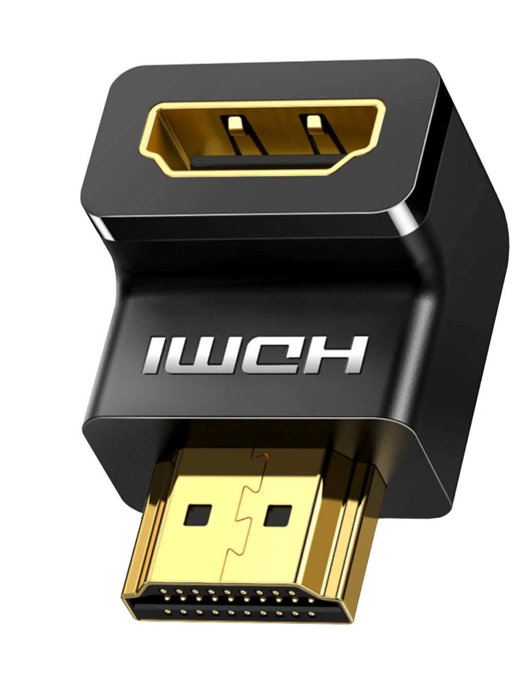 UGREEN HD112 HDMI 4K Male to Female Down-angled Connector - Black