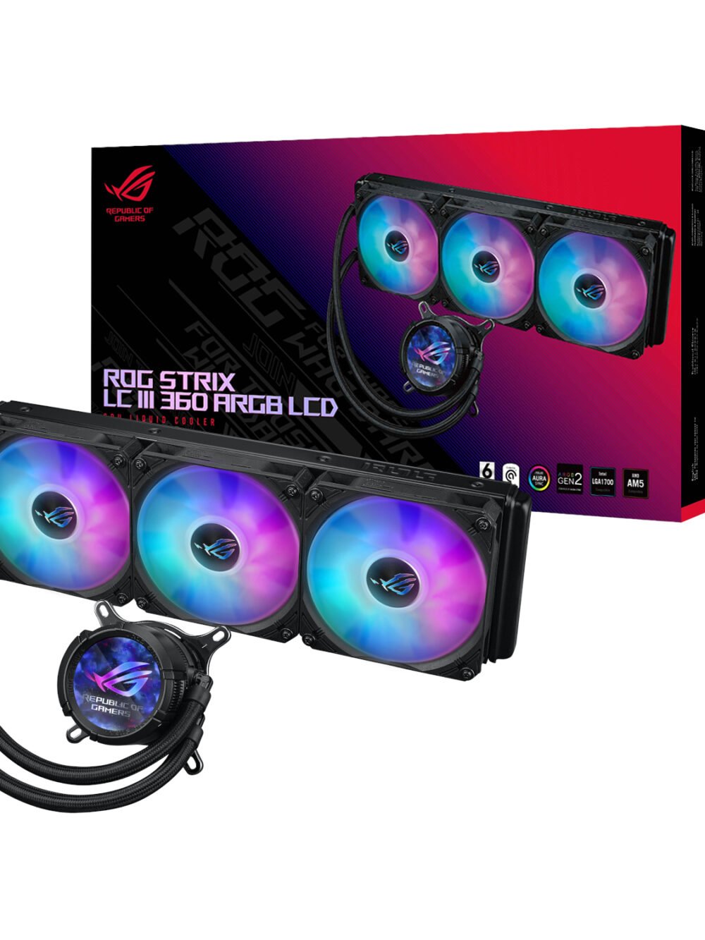 Asus ROG STRIX LC III 360 ARGB LCD All-in-one CPU Liquid Cooler - Black