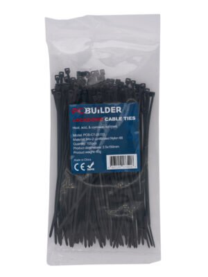 PCBuilder LOCKDOWN 150mm Cable Ties (100 pcs) - Black