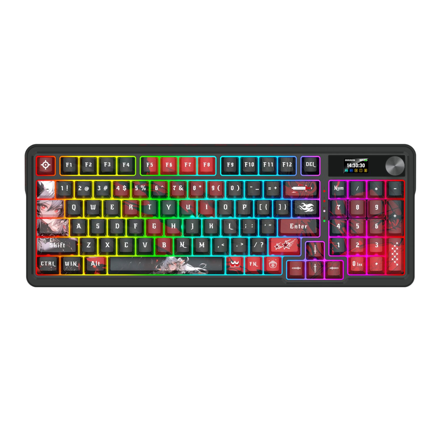 Redragon K719AK ARTEMIS PRO RGB Wireless LCD Mechanical Gaming Keyboard - Image 2
