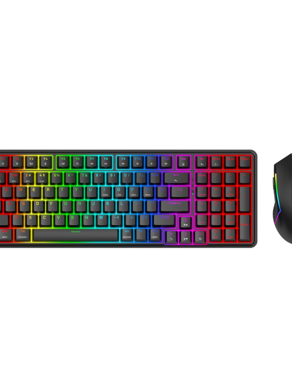 Redragon S162 RGB 3-Mode Wireless Mechanical Gaming Keyboard and Mouse Combo - Black
