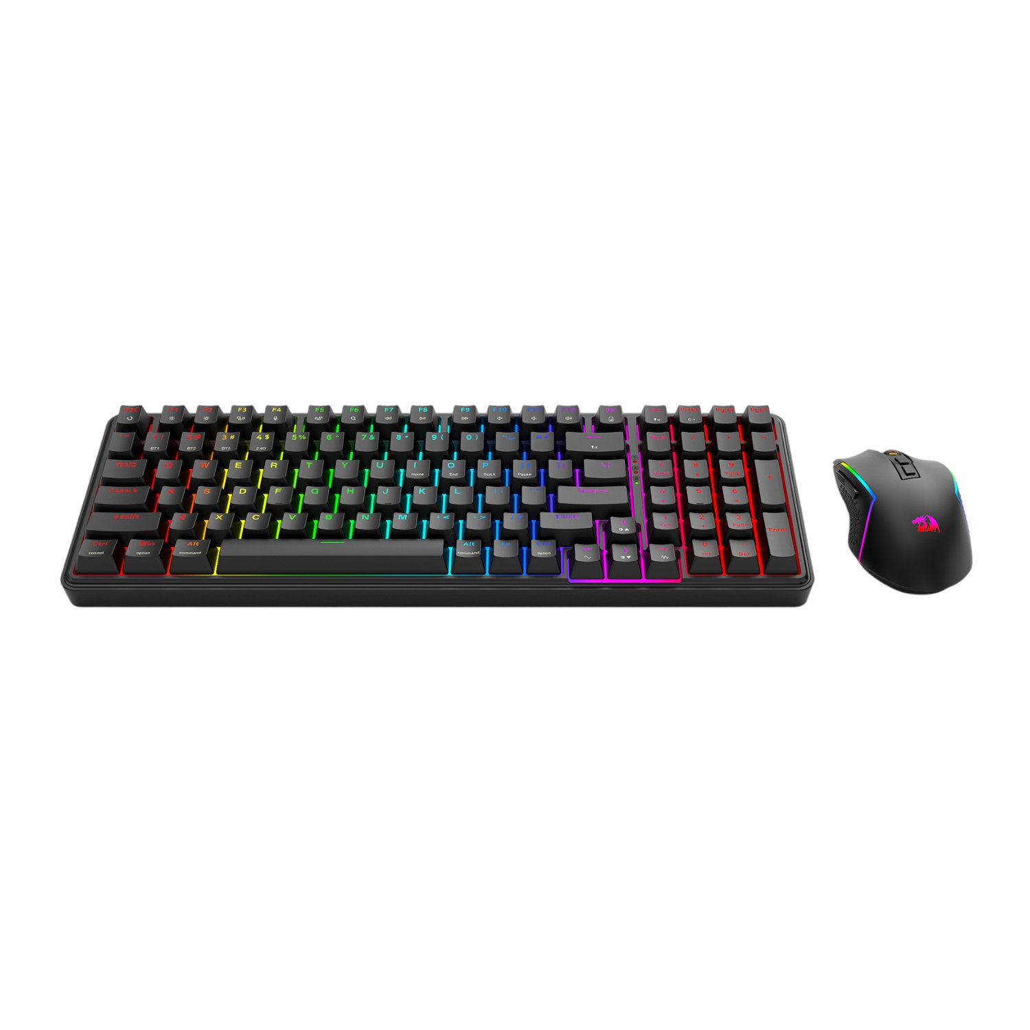 Redragon S162 RGB 3-Mode Wireless Mechanical Gaming Keyboard and Mouse Combo - Black - Image 3