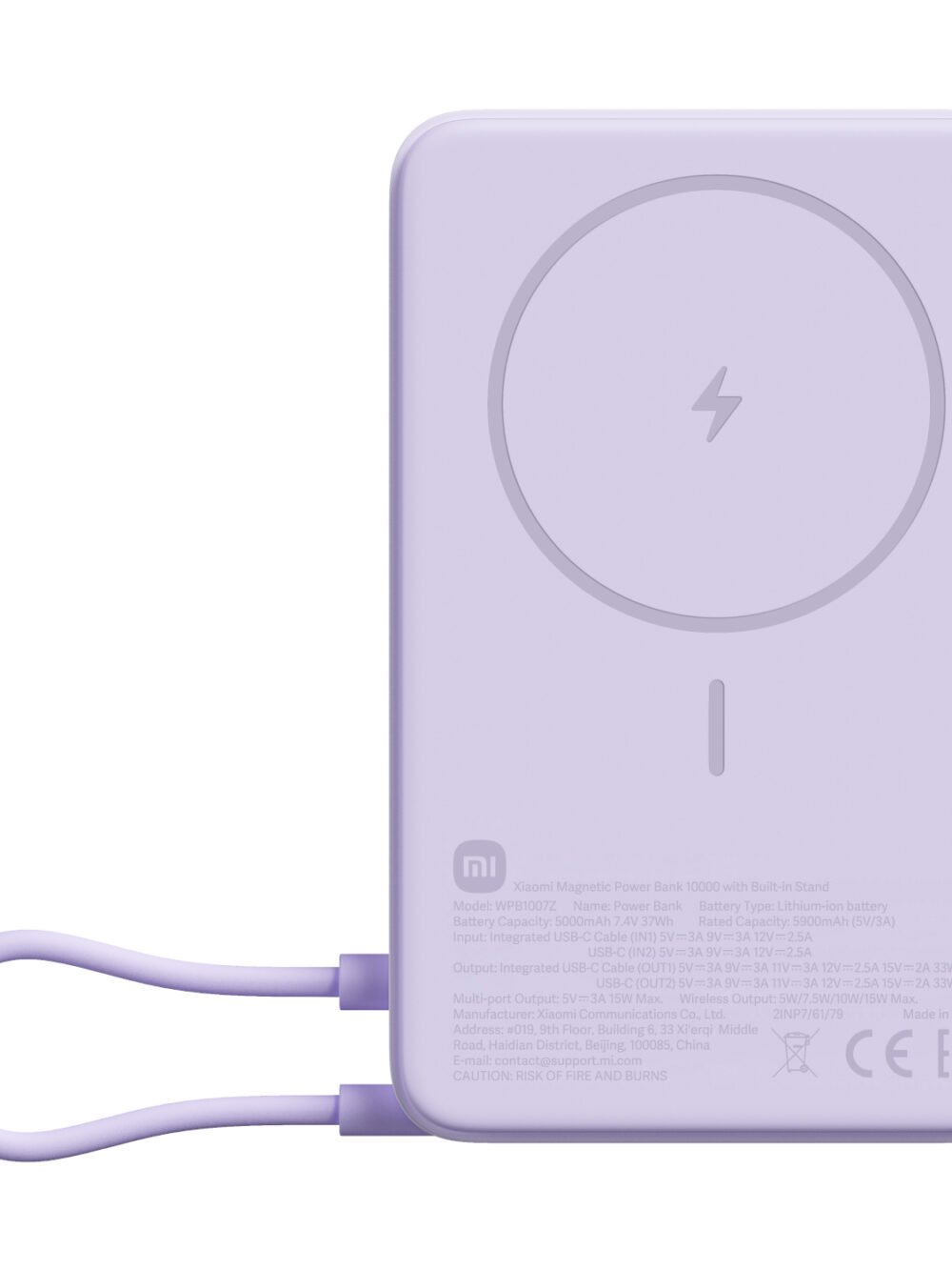 Xiaomi Magnetic Power Bank 10000 with Built-in Stand - Purple