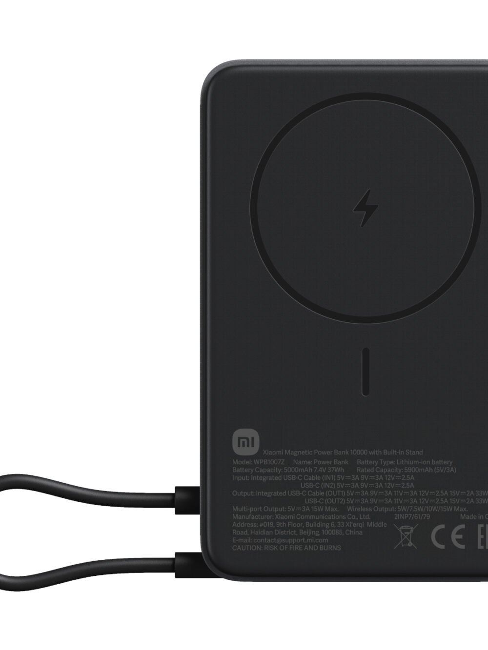 Xiaomi Magnetic Power Bank 10000mAh with Built-in Stand - Dark Grey
