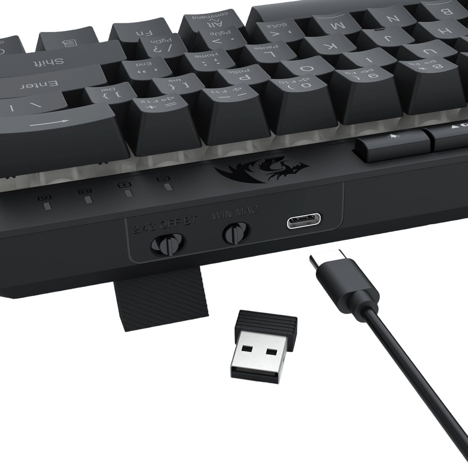 Redragon SHIVA K522 PRO RGB Wireless Gaming Keyboard- Black - Image 8