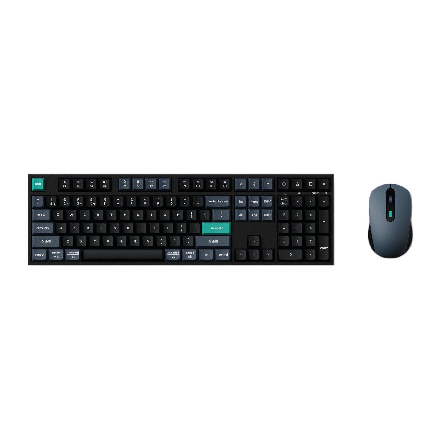 Keychron B36 100% Layout Wireless Keyboard and Mouse Combo – Black/Green - Image 2
