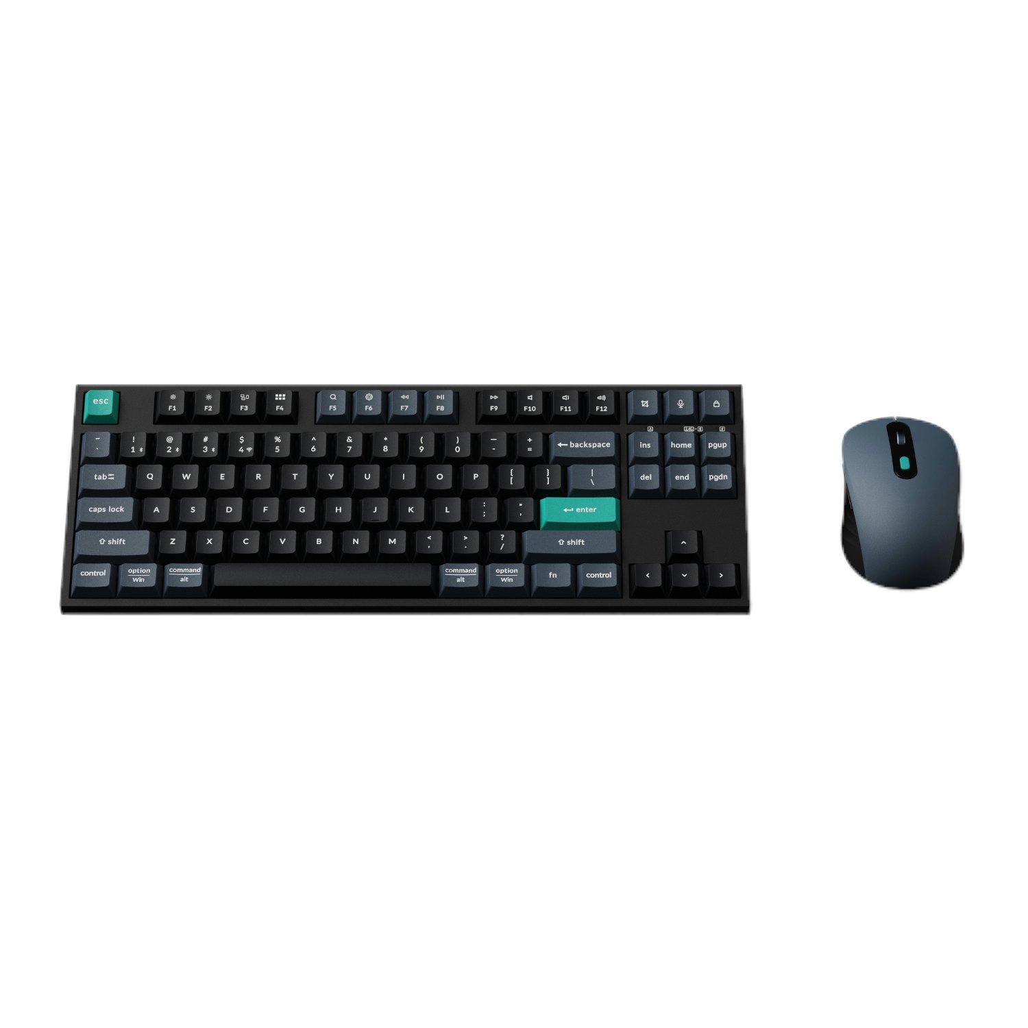 Keychron B33 80% TKL Wireless Keyboard and Mouse Combo – Black/Green - Image 2