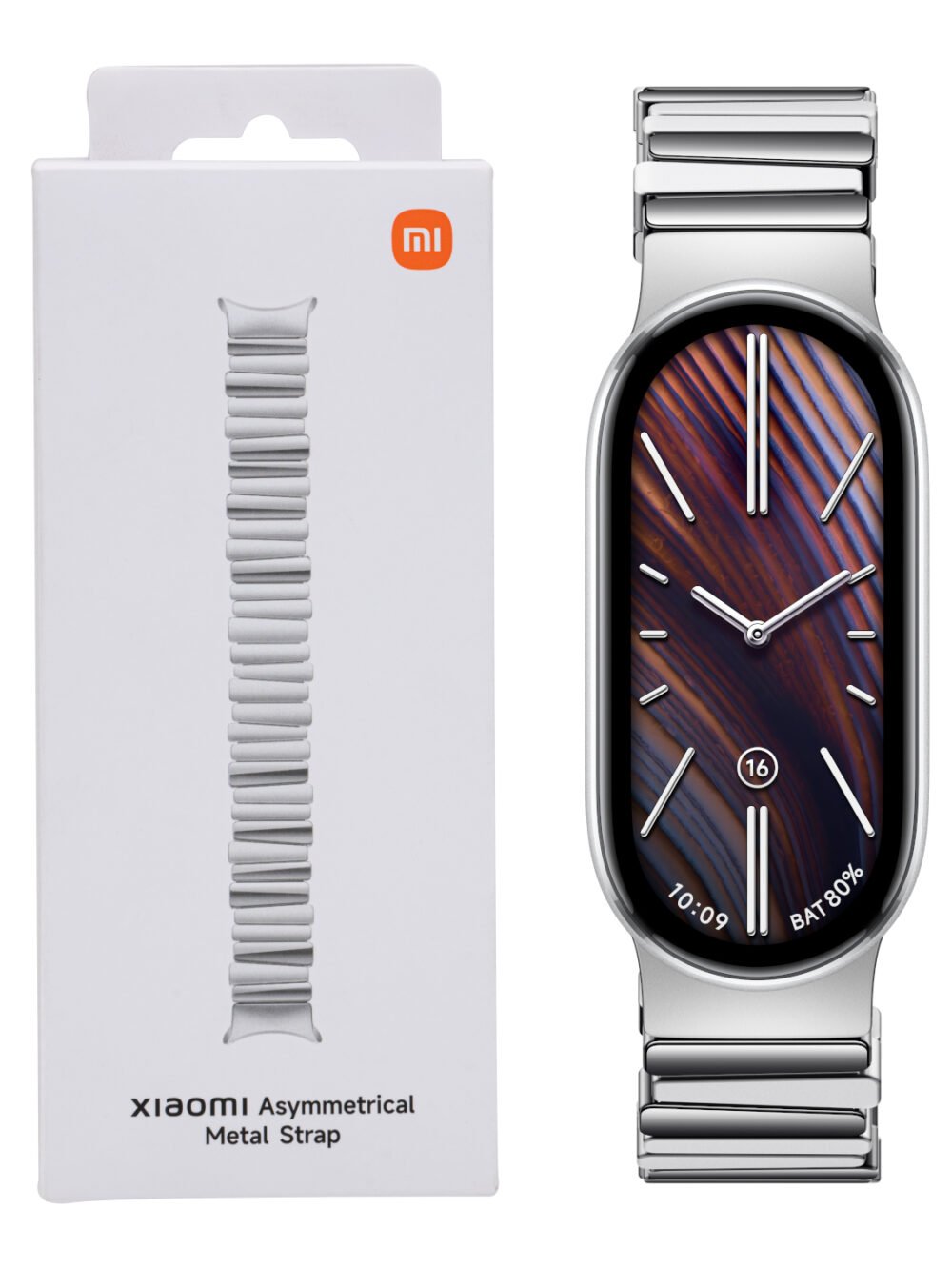 Xiaomi Smart Band 10 Asymmetrical Metal Strap – Silver