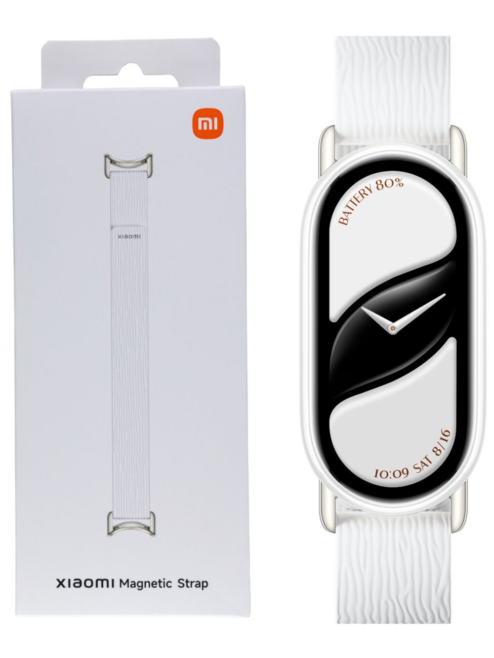Xiaomi Smart Band 10 Magnetic Kona Leather Strap - Glacier White
