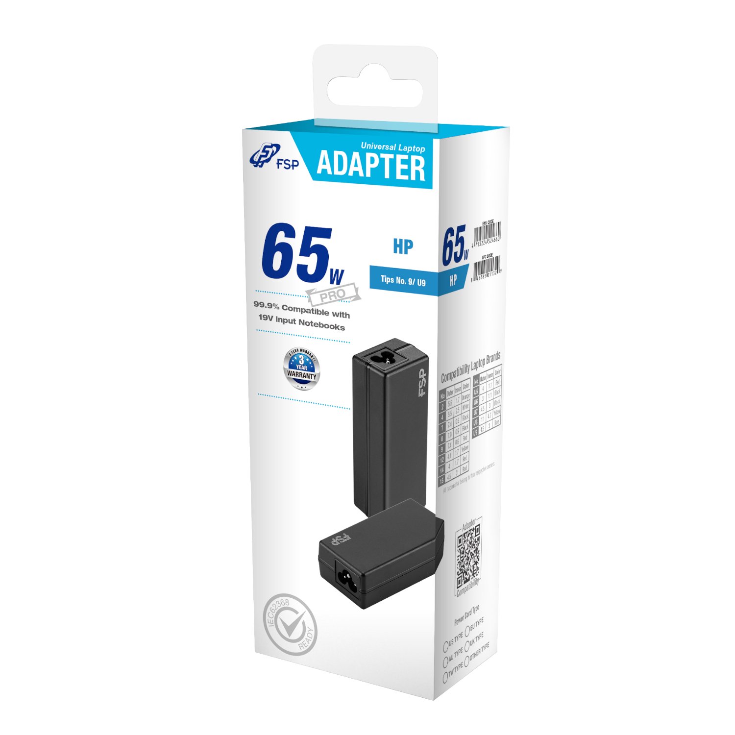 FSP PRO 65W Universal Laptop Adapter – HP - Image 5