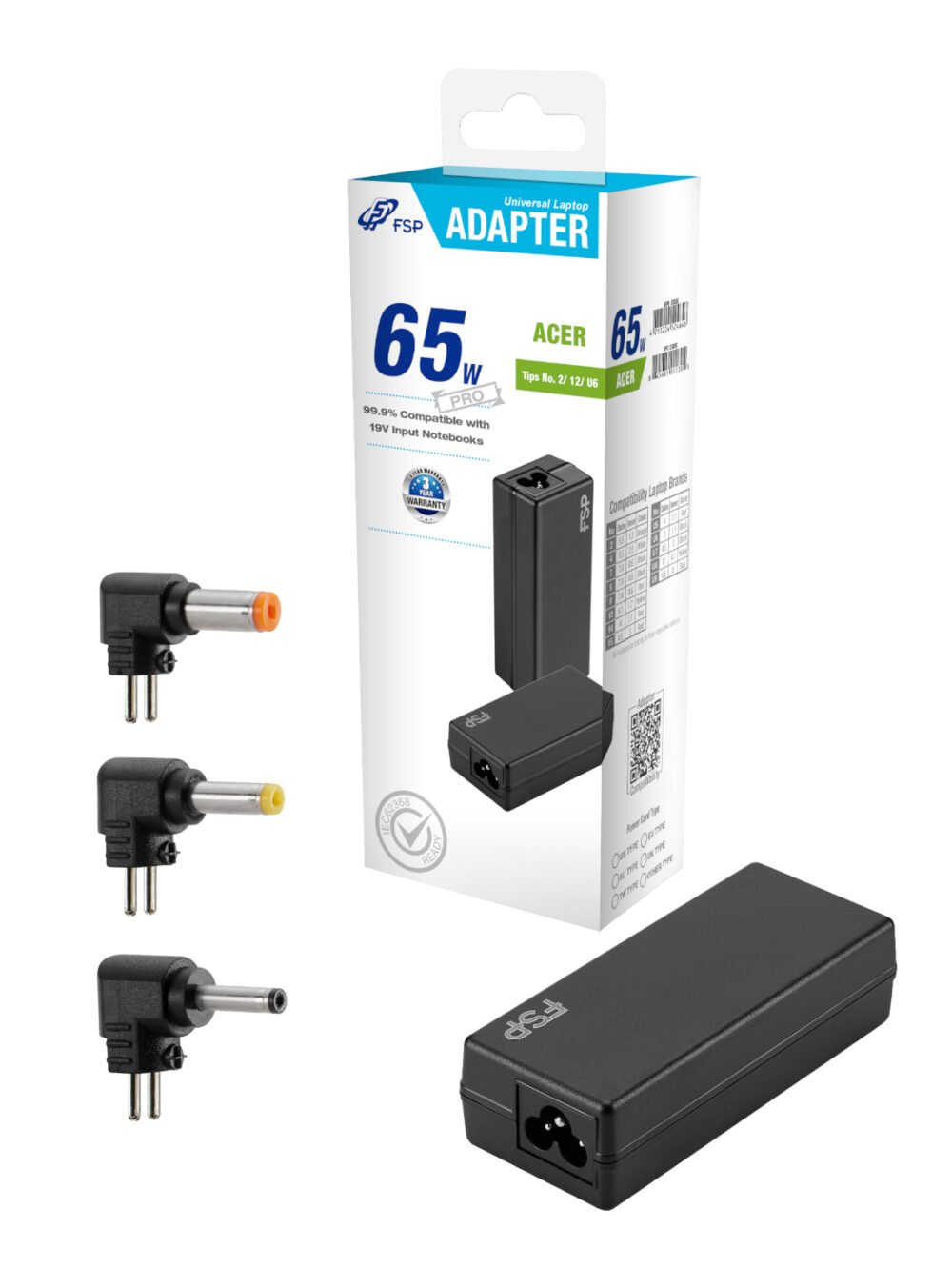 FSP PRO 65W Universal Laptop Adapter – Acer