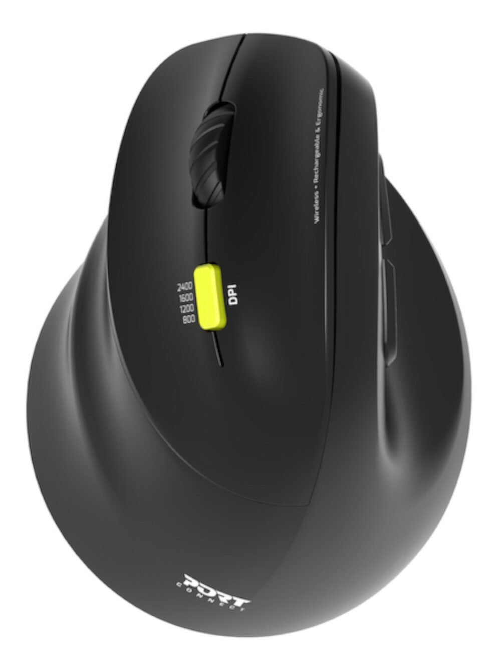 Port Connect Ergo Shape Rechargeable Wireless Mouse