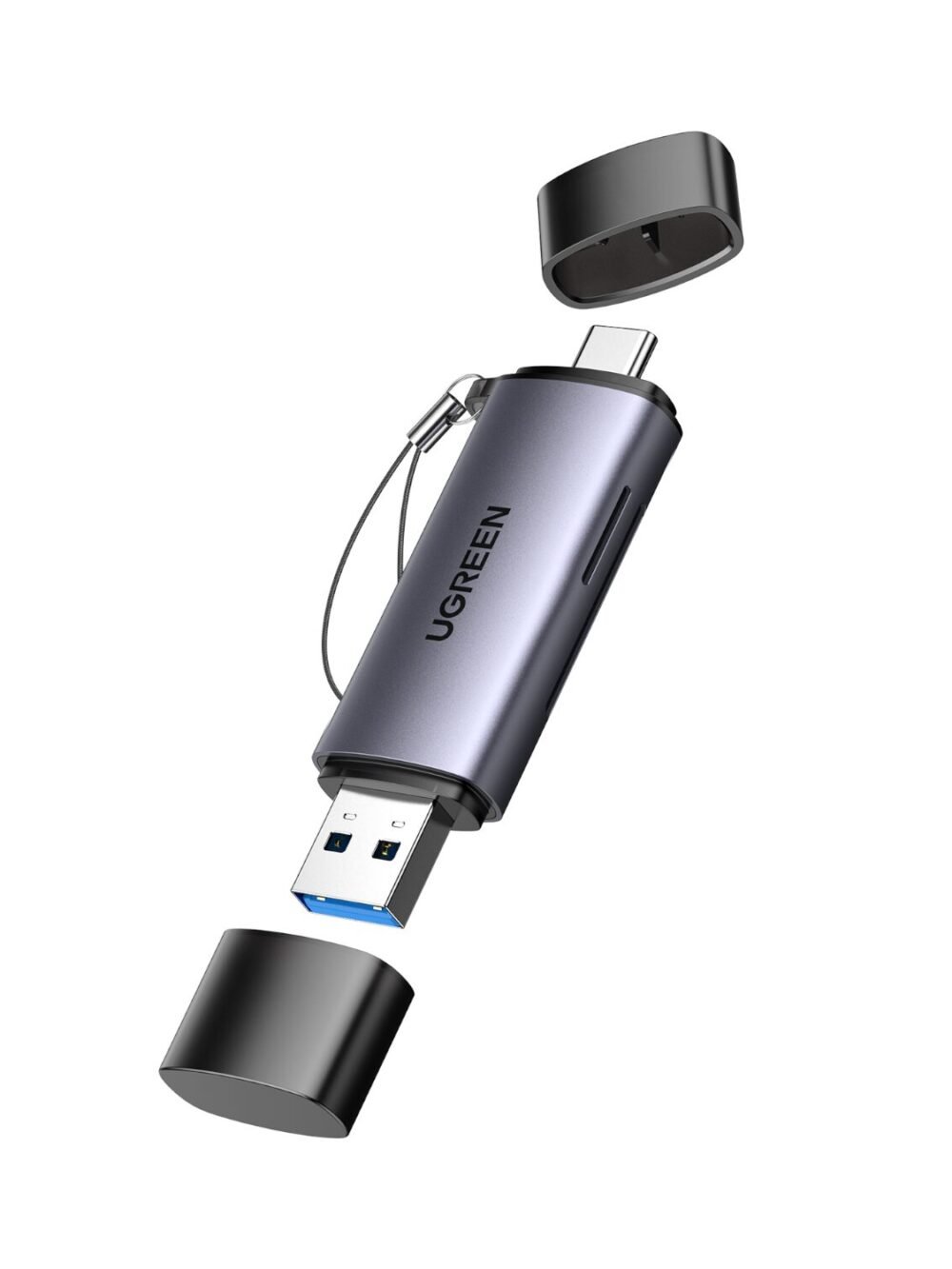 UGREEN CM185-50706 2-in-1 OTG Card Reader | Type-C | USB-A - Silver