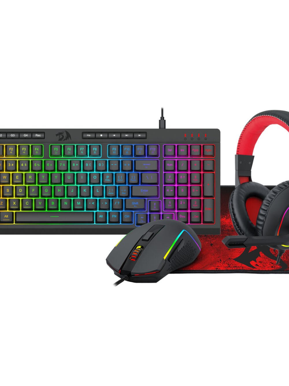Redragon 4-in-1 Keyboard | Mouse | Mousepad | RGB Headset Gaming Combo