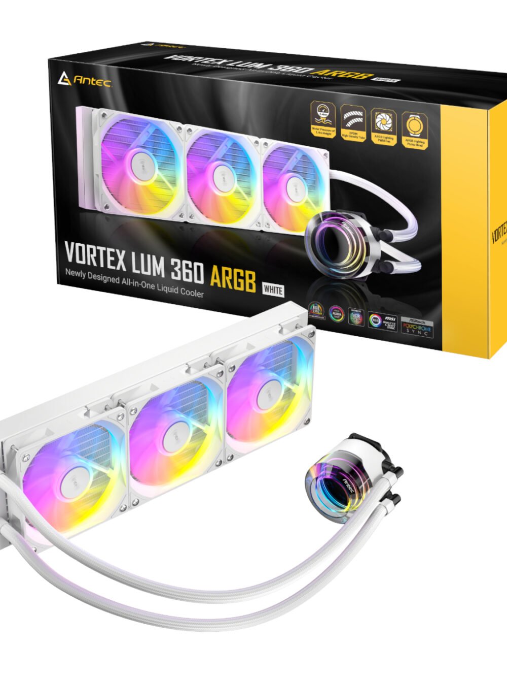 Antec VORTEX LUM 360 ARGB AIO CPU Liquid Cooler - White