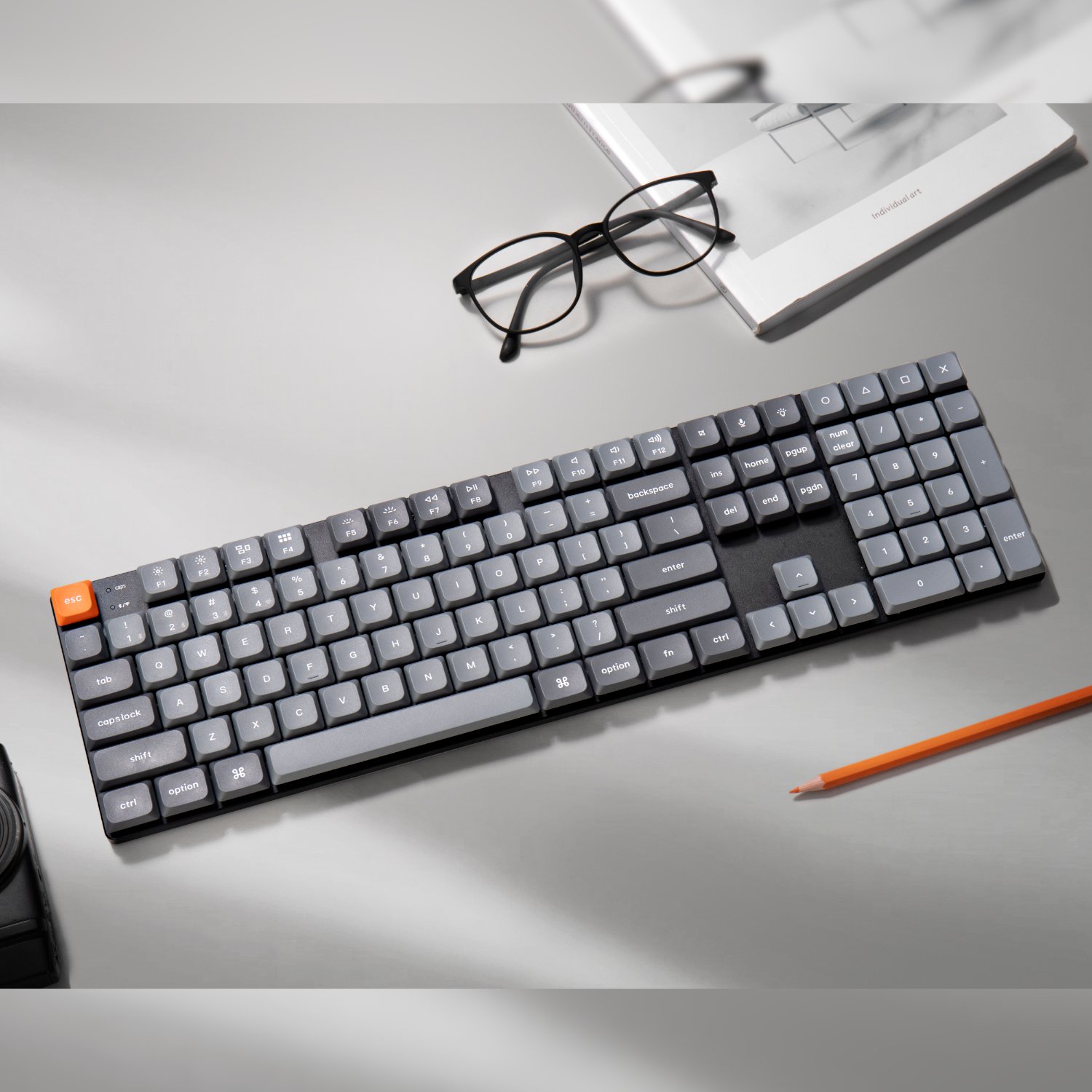 Keychron K5 Max QMK/VIA Full-sized Wireless Custom Mechanical Keyboard | RED Switches - Image 3