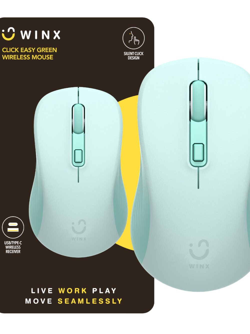 WINX CLICK Easy 1600DPI 2.4GHz Wireless Mouse - Green