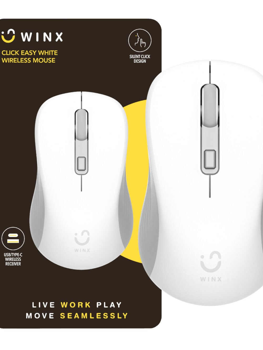 WINX CLICK Easy 1600DPI 2.4GHz Wireless Mouse - White