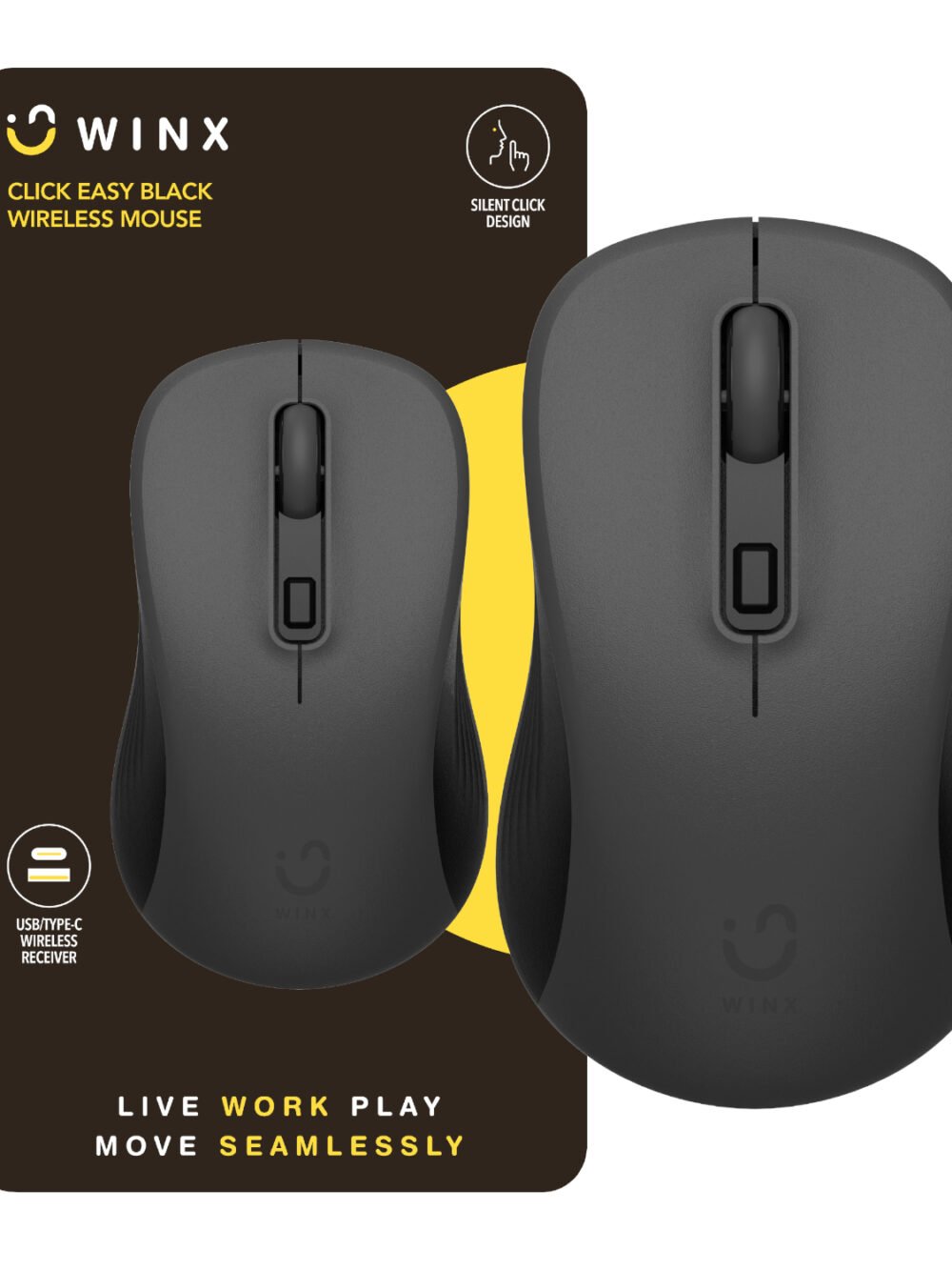 WINX CLICK Easy 1600DPI 2.4GHz Wireless Mouse - Black